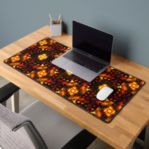 Gold Modern Boho Elegant Abstract Art Pattern #506 Desk Mat