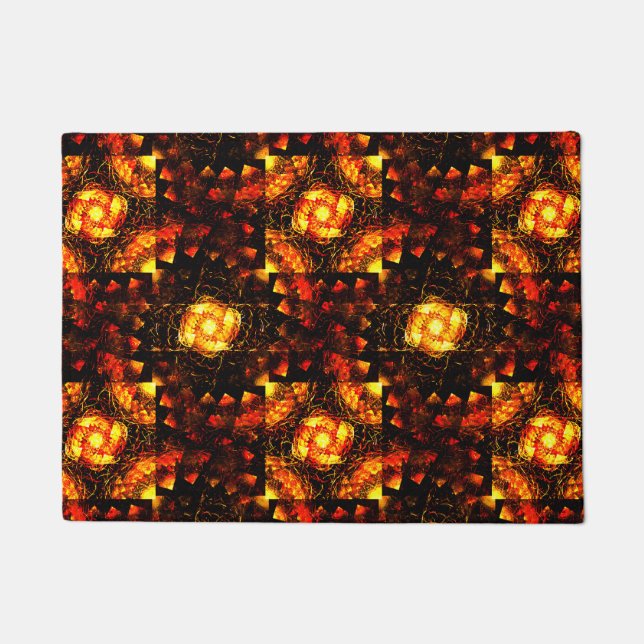 Gold Modern Boho Elegant Abstract Art Pattern #506 Doormat (Front)