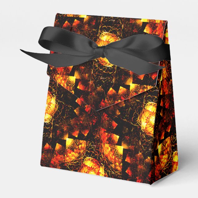 Gold Modern Boho Elegant Abstract Art Pattern #506 Favour Box (Front Side)