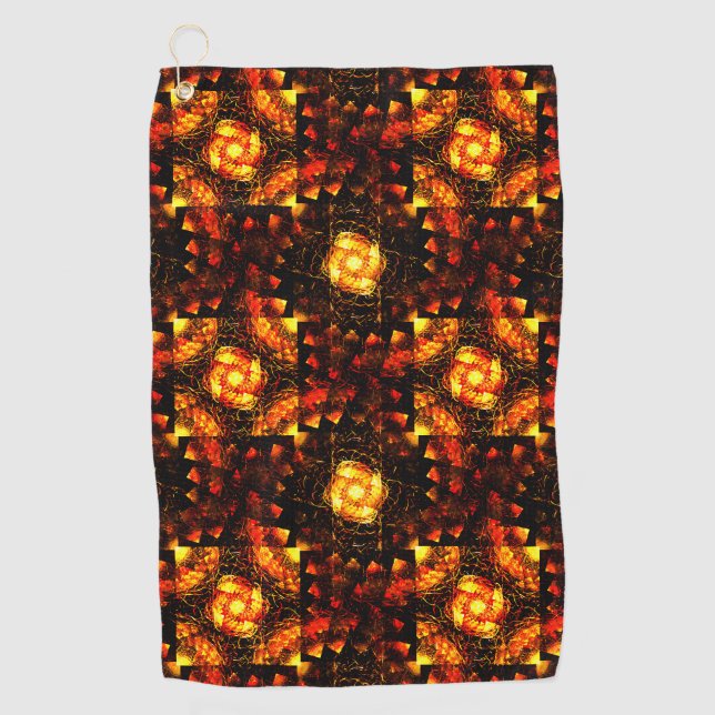 Gold Modern Boho Elegant Abstract Art Pattern #506 Golf Towel (Front)