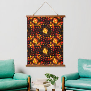 Gold Modern Boho Elegant Abstract Art Pattern #506 Hanging Tapestry