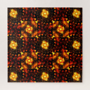 Gold Modern Boho Elegant Abstract Art Pattern #506 Jigsaw Puzzle