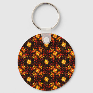 Gold Modern Boho Elegant Abstract Art Pattern #506 Key Ring