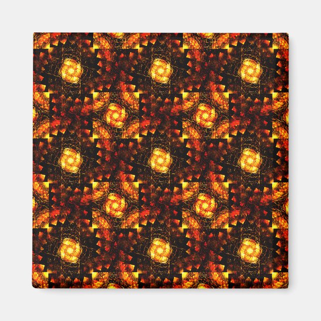 Gold Modern Boho Elegant Abstract Art Pattern #506 Magnet (Front)