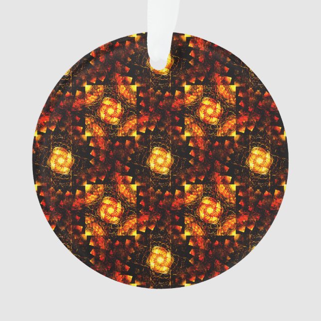 Gold Modern Boho Elegant Abstract Art Pattern #506 Ornament (Front)