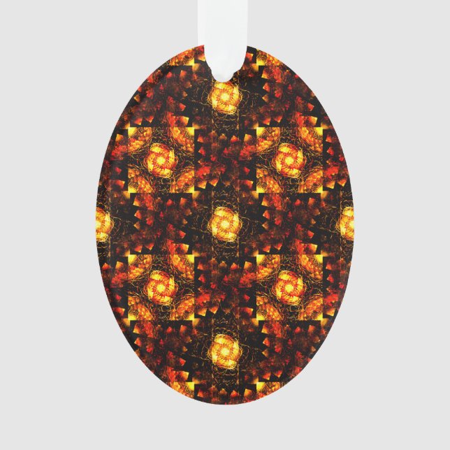 Gold Modern Boho Elegant Abstract Art Pattern #506 Ornament (Front)