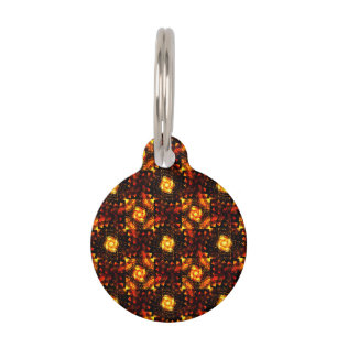 Gold Modern Boho Elegant Abstract Art Pattern #506 Pet Tag