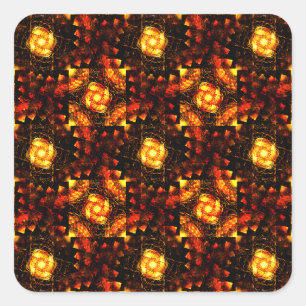 Gold Modern Boho Elegant Abstract Art Pattern #506 Square Sticker
