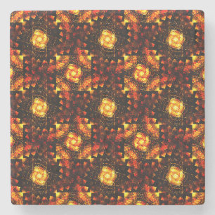 Gold Modern Boho Elegant Abstract Art Pattern #506 Stone Coaster