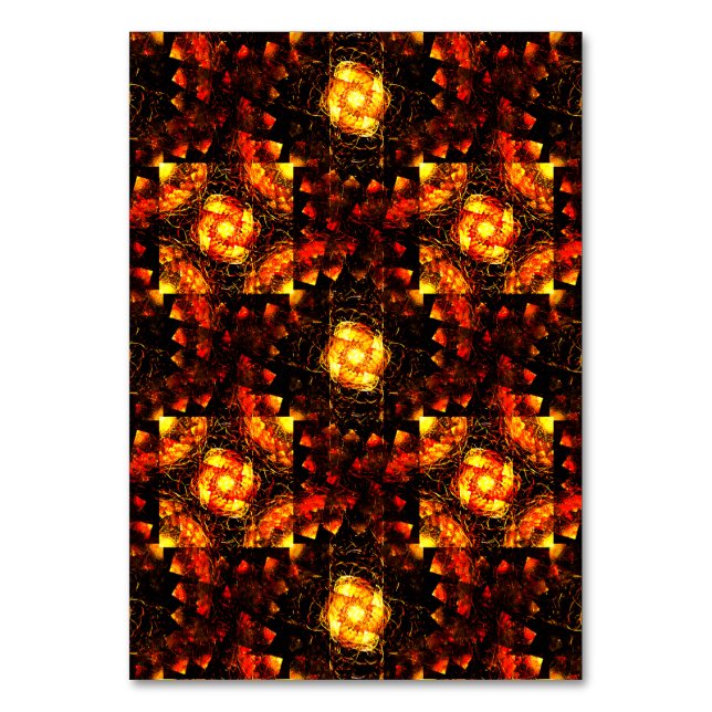 Gold Modern Boho Elegant Abstract Art Pattern #506 Table Number (Front)