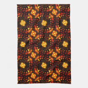 Gold Modern Boho Elegant Abstract Art Pattern #506 Tea Towel
