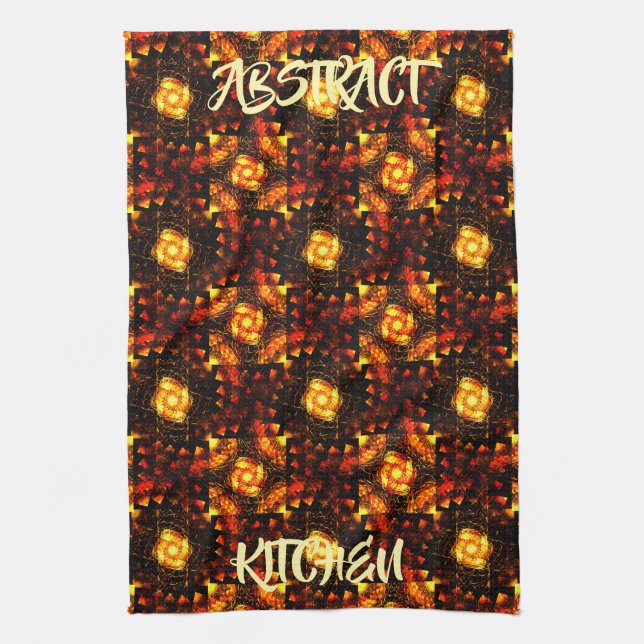 Gold Modern Boho Elegant Abstract Art Pattern #506 Tea Towel (Vertical)