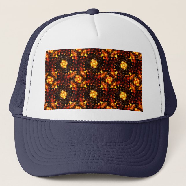 Gold Modern Boho Elegant Abstract Art Pattern #506 Trucker Hat (Front)