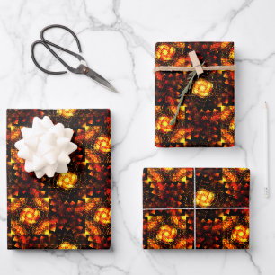 Gold Modern Boho Elegant Abstract Art Pattern #506 Wrapping Paper Sheet