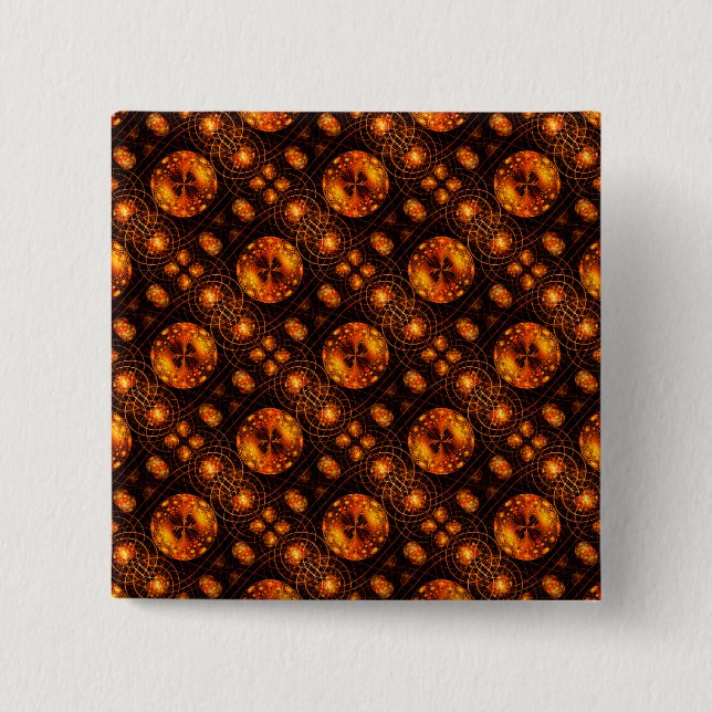 Gold Modern Boho Elegant Abstract Art Pattern #507 15 Cm Square Badge (Front)
