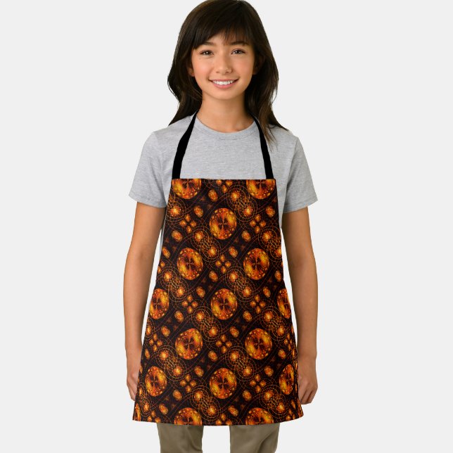 Gold Modern Boho Elegant Abstract Art Pattern #507 Apron (Insitu)