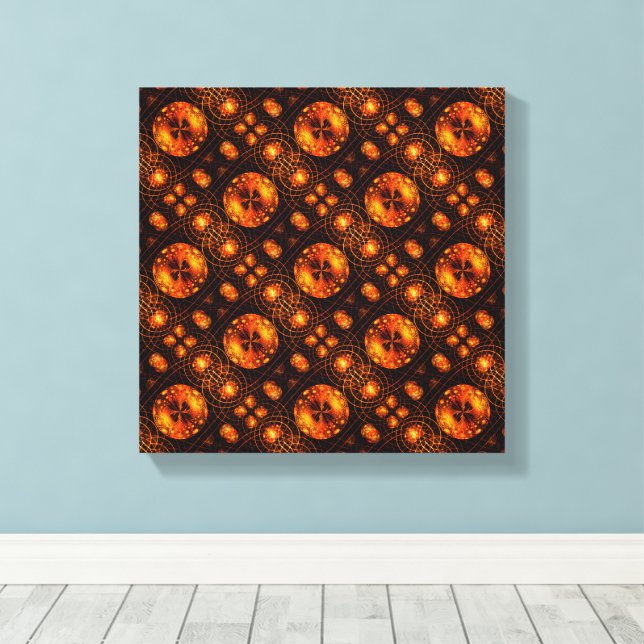 Gold Modern Boho Elegant Abstract Art Pattern #507 Canvas Print (Insitu(Wood Floor))