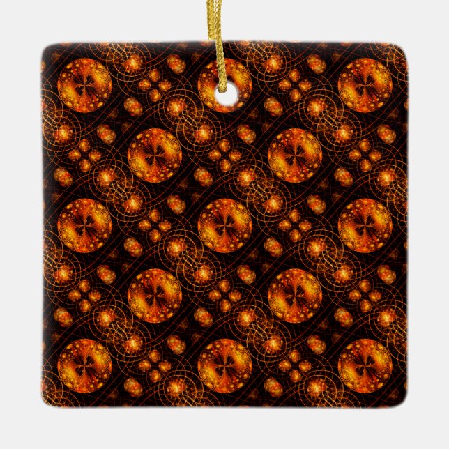 Gold Modern Boho Elegant Abstract Art Pattern #507 Ceramic Ornament (Front)