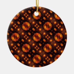 Gold Modern Boho Elegant Abstract Art Pattern #507 Ceramic Tree Decoration