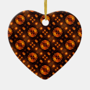 Gold Modern Boho Elegant Abstract Art Pattern #507 Ceramic Tree Decoration