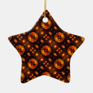 Gold Modern Boho Elegant Abstract Art Pattern #507 Ceramic Tree Decoration