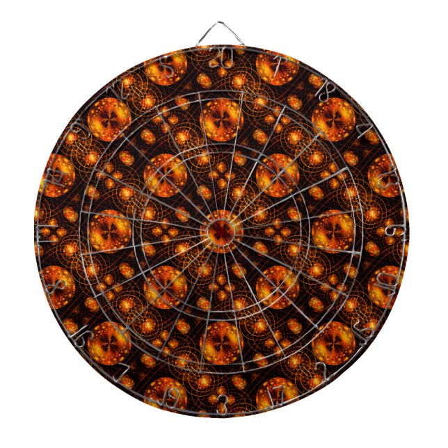 Gold Modern Boho Elegant Abstract Art Pattern #507 Dartboard (Front)