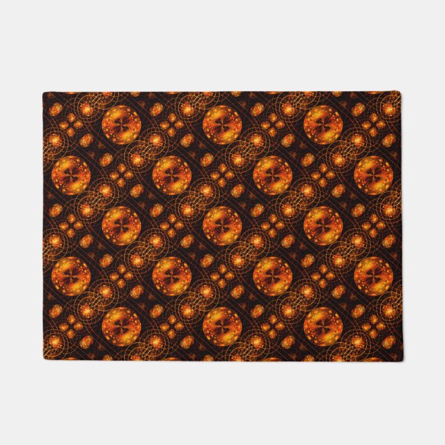 Gold Modern Boho Elegant Abstract Art Pattern #507 Doormat (Front)