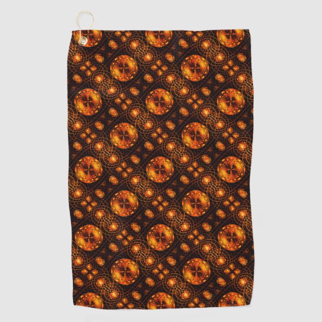 Gold Modern Boho Elegant Abstract Art Pattern #507 Golf Towel (Front)