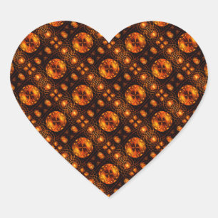 Gold Modern Boho Elegant Abstract Art Pattern #507 Heart Sticker