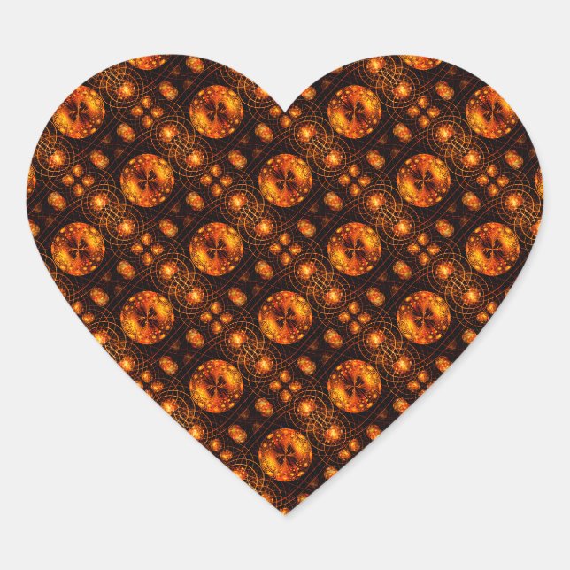 Gold Modern Boho Elegant Abstract Art Pattern #507 Heart Sticker (Front)