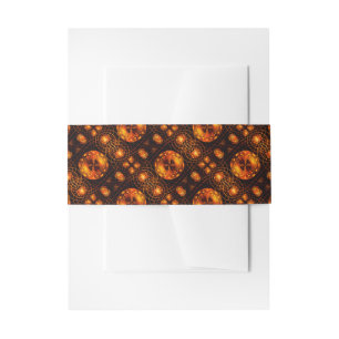 Gold Modern Boho Elegant Abstract Art Pattern #507 Invitation Belly Band