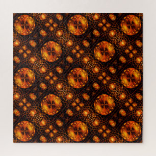 Gold Modern Boho Elegant Abstract Art Pattern #507 Jigsaw Puzzle