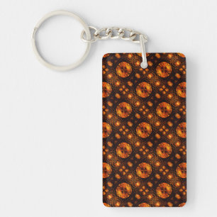 Gold Modern Boho Elegant Abstract Art Pattern #507 Key Ring