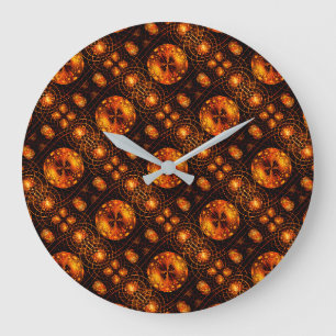 Gold Modern Boho Elegant Abstract Art Pattern #507 Large Clock