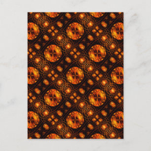Gold Modern Boho Elegant Abstract Art Pattern #507 Postcard