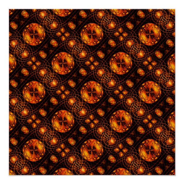 Gold Modern Boho Elegant Abstract Art Pattern #507 Poster (Front)
