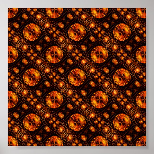 Gold Modern Boho Elegant Abstract Art Pattern #507 Poster (Front)