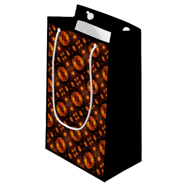 Gold Modern Boho Elegant Abstract Art Pattern #507 Small Gift Bag (Front Angled)