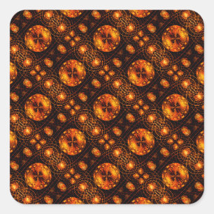 Gold Modern Boho Elegant Abstract Art Pattern #507 Square Sticker