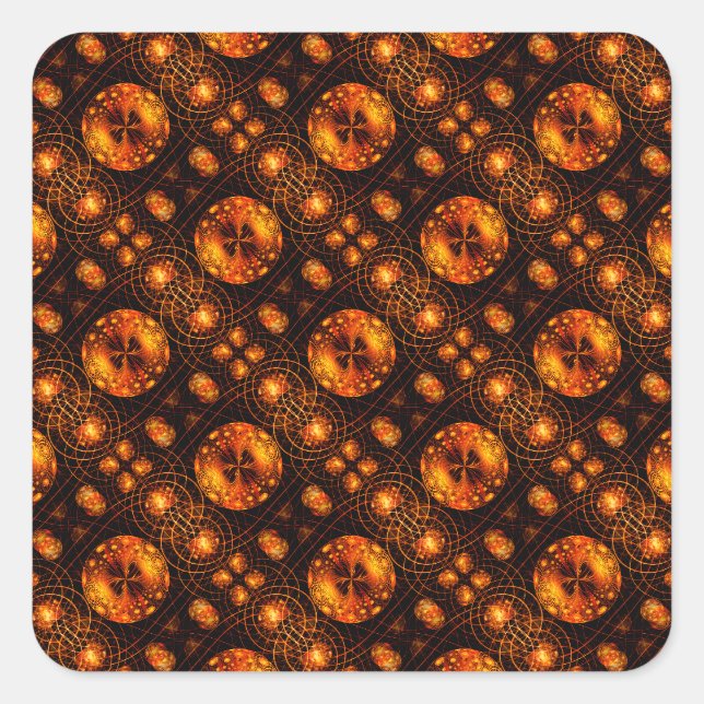 Gold Modern Boho Elegant Abstract Art Pattern #507 Square Sticker (Front)