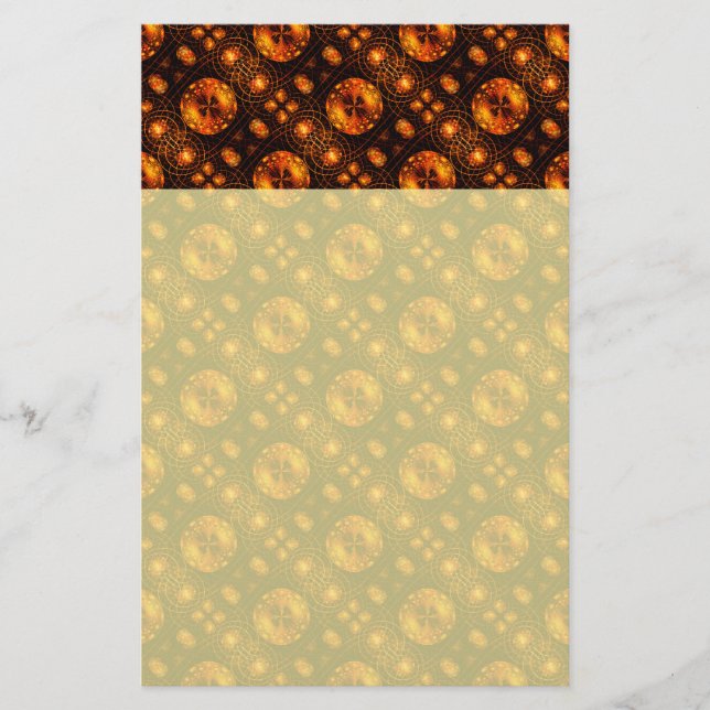 Gold Modern Boho Elegant Abstract Art Pattern #507 Stationery (Front)