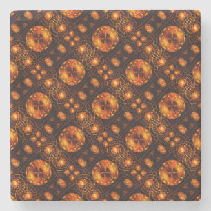 Gold Modern Boho Elegant Abstract Art Pattern #507 Stone Coaster