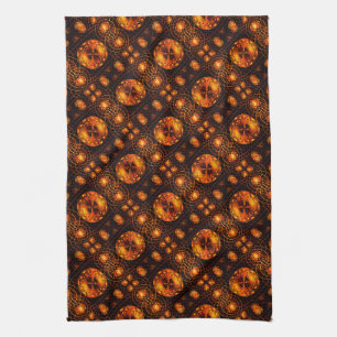 Gold Modern Boho Elegant Abstract Art Pattern #507 Tea Towel