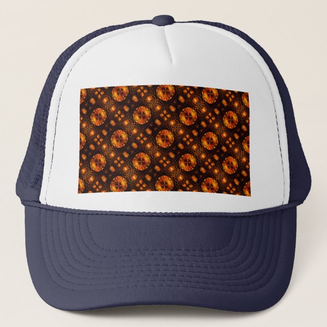 Gold Modern Boho Elegant Abstract Art Pattern #507 Trucker Hat (Front)