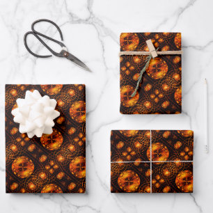 Gold Modern Boho Elegant Abstract Art Pattern #507 Wrapping Paper Sheet