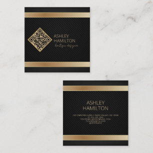 Gold Modern Boutique Designer Square Business Card