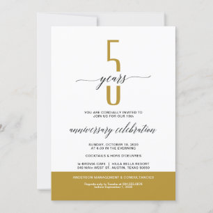 GOLD Modern Business Anniversary Party Invites