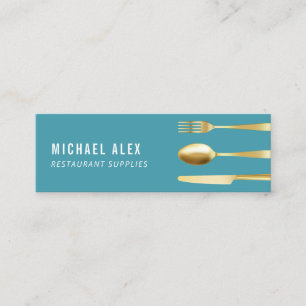 gold modern chef & catering business card