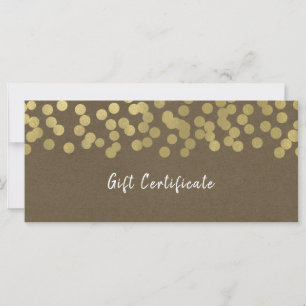 Gold Modern Chic Rustic Kraft Gift Certificate