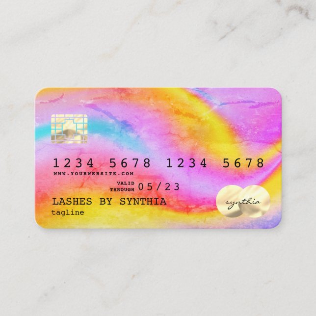 Gold  Modern Credit Card Style Add Logo (Front)